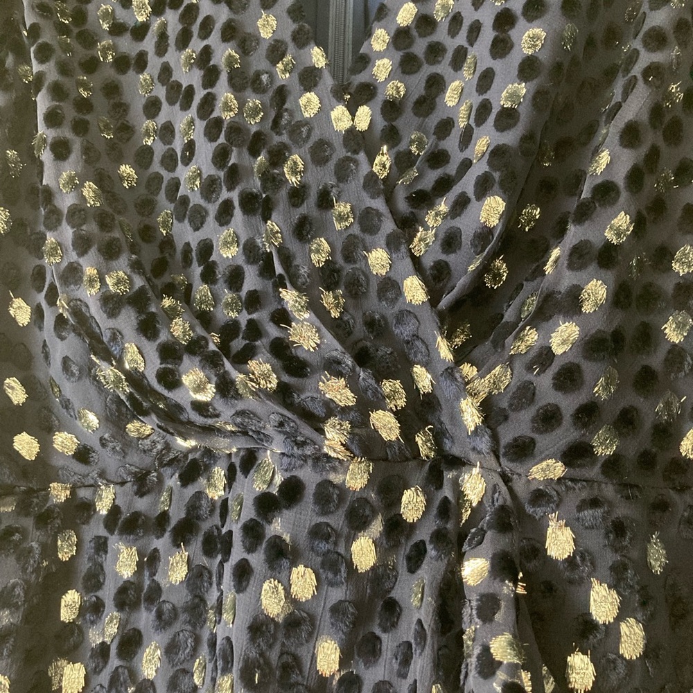 Kate Spade Cocktail Dress Silver and Velvet Appliqué Details